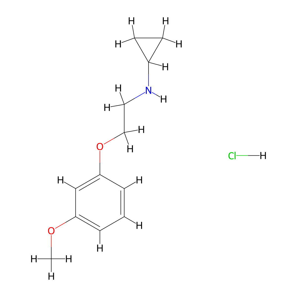 N-(2-(3-methoxyphenoxy)ethyl)cyclopropanamine hydrochloride molecular structure, CAS 1781746-08-4