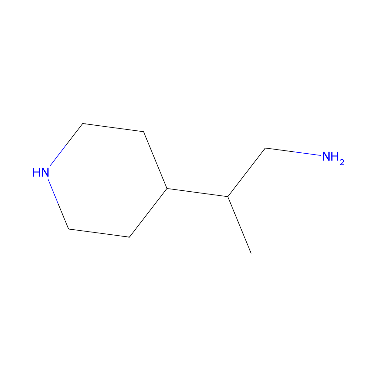 2-(Piperidin-4-yl)propan-1-amine molecular structure, CAS 1781749-17-4