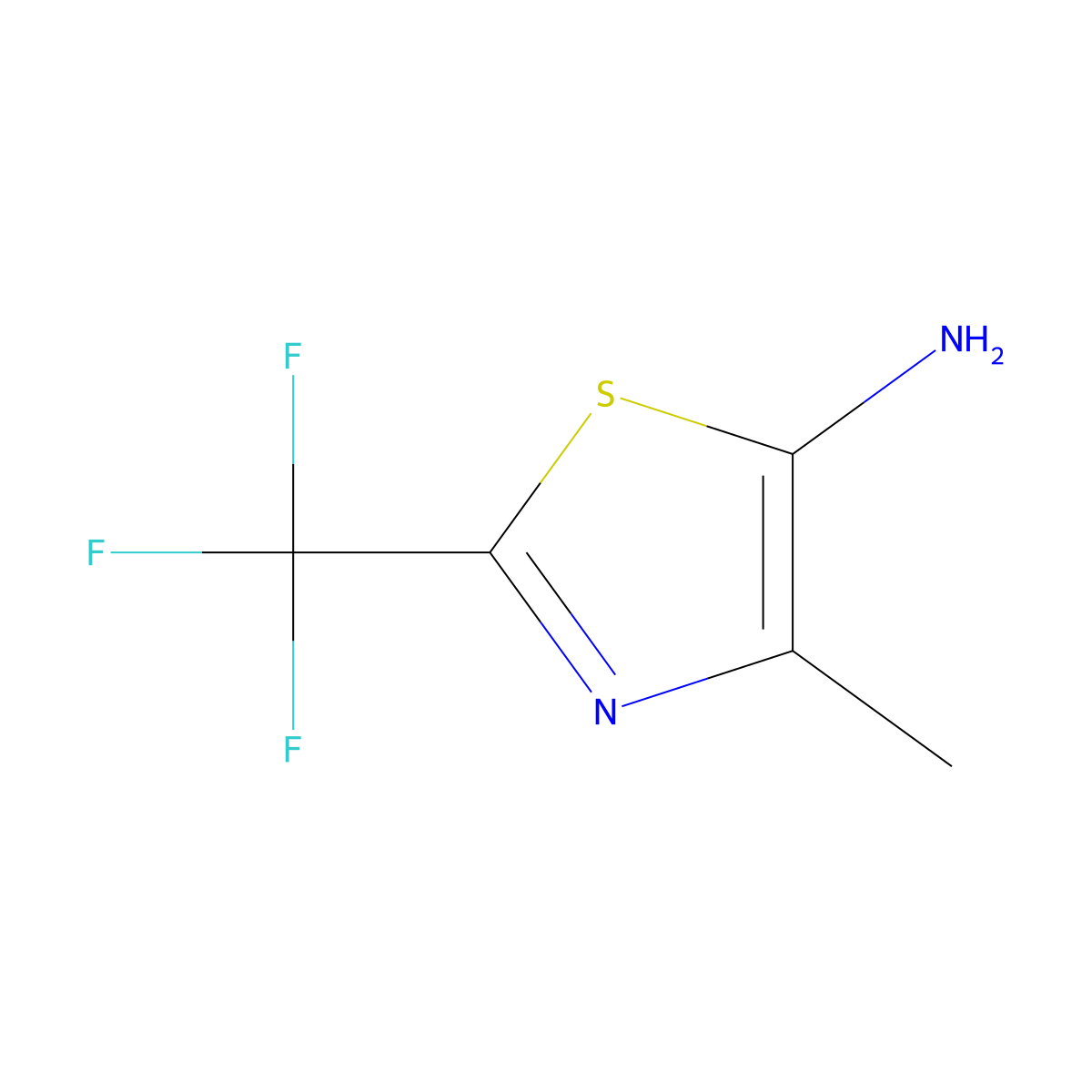 4-Methyl-2-(trifluoromethyl)-1,3-thiazol-5-amine molecular structure, CAS 1781753-01-2