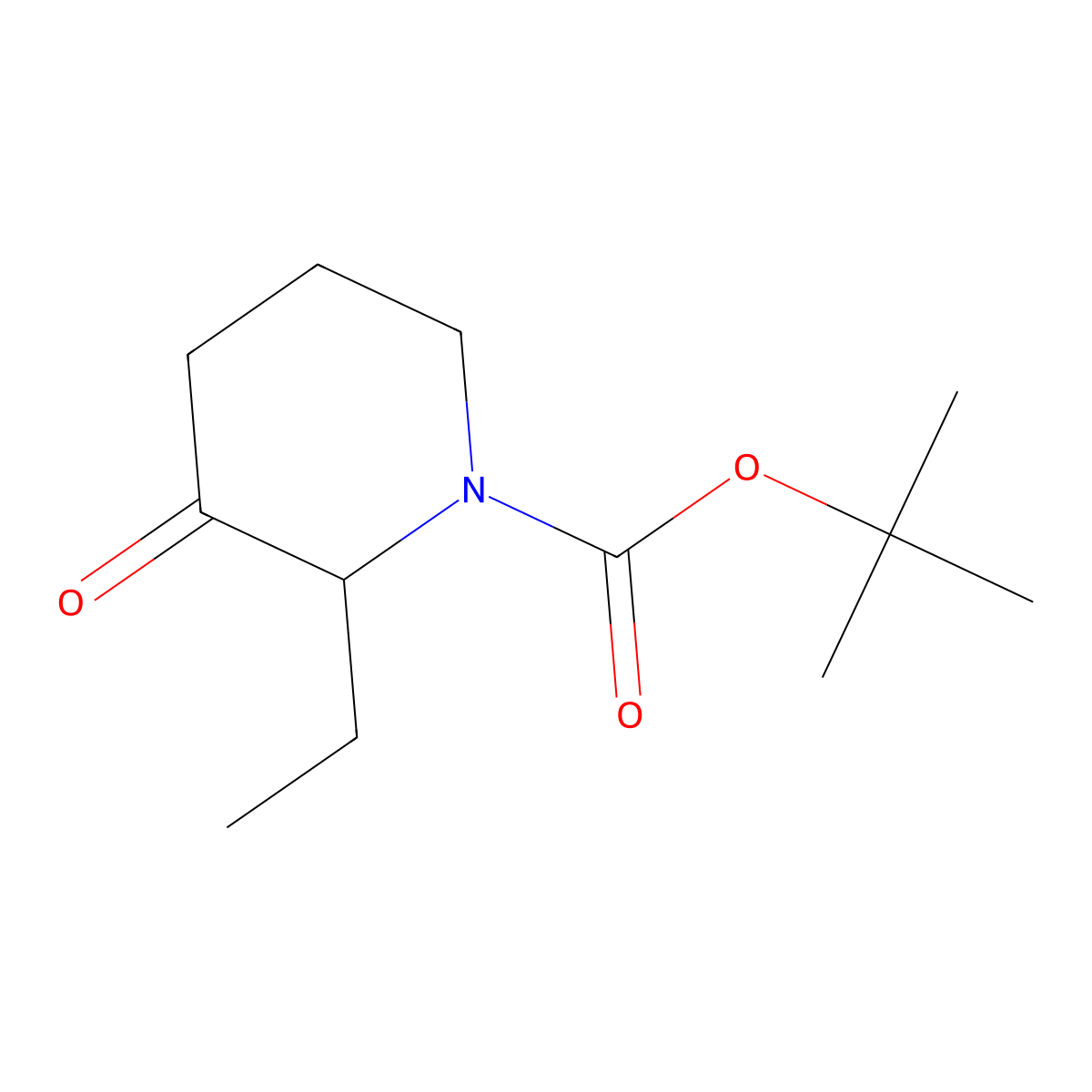 tert-Butyl 2-ethyl-3-oxopiperidine-1-carboxylate molecular structure, CAS 1781760-64-2