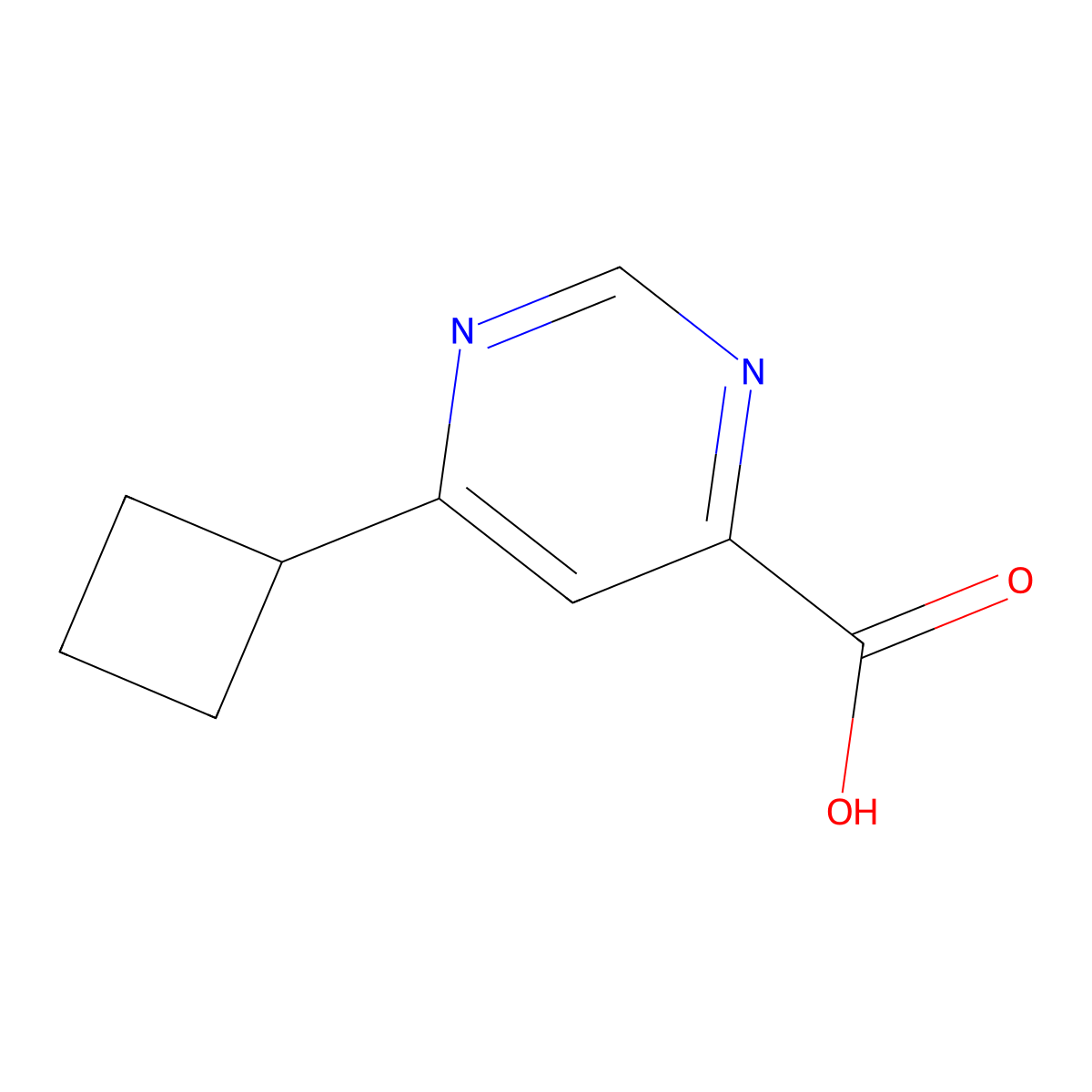 6-Cyclobutylpyrimidine-4-carboxylic acid molecular structure, CAS 1781761-88-3