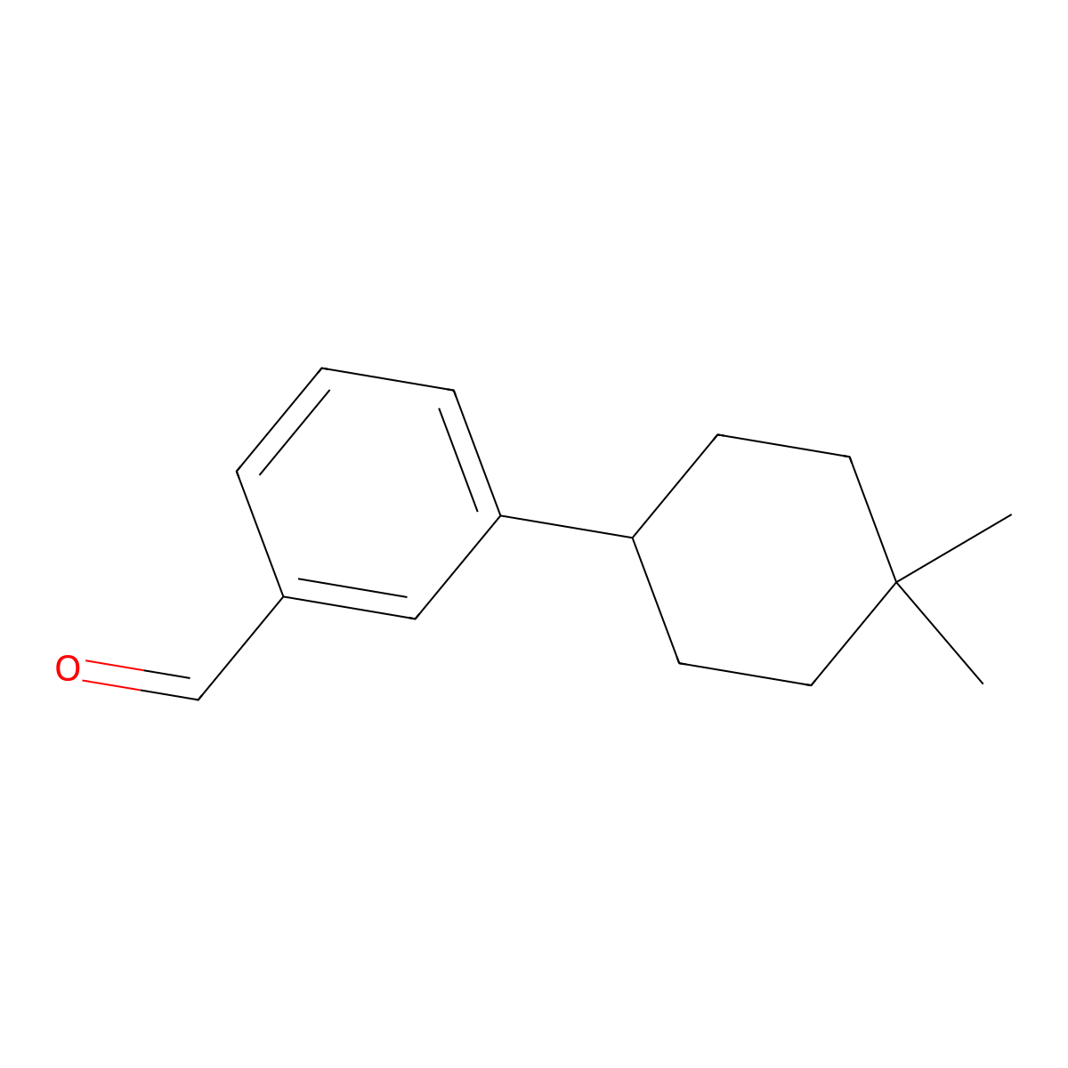 3-(4,4-Dimethylcyclohexyl)benzaldehyde molecular structure, CAS 1781765-16-9
