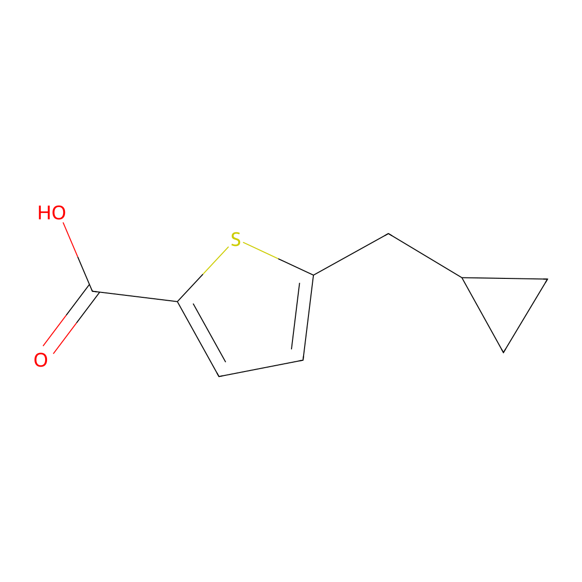 5-(Cyclopropylmethyl)thiophene-2-carboxylic acid molecular structure, CAS 1781767-22-3
