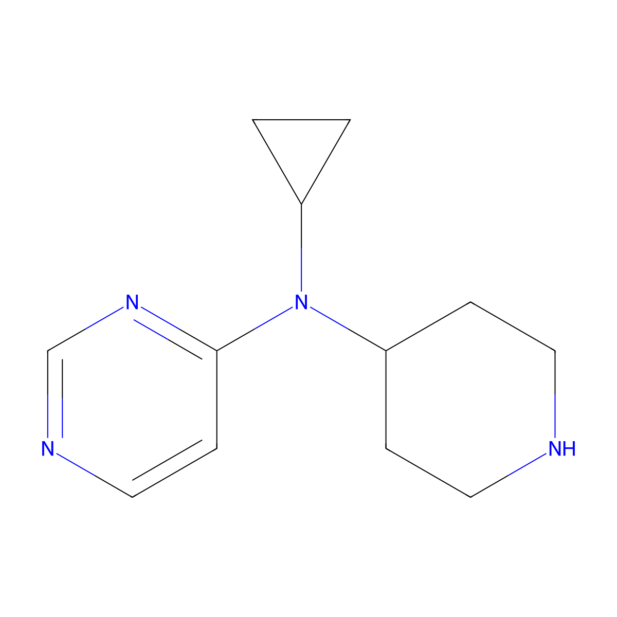 N-cyclopropyl-N-(piperidin-4-yl)pyrimidin-4-amine molecular structure, CAS 1781768-10-2