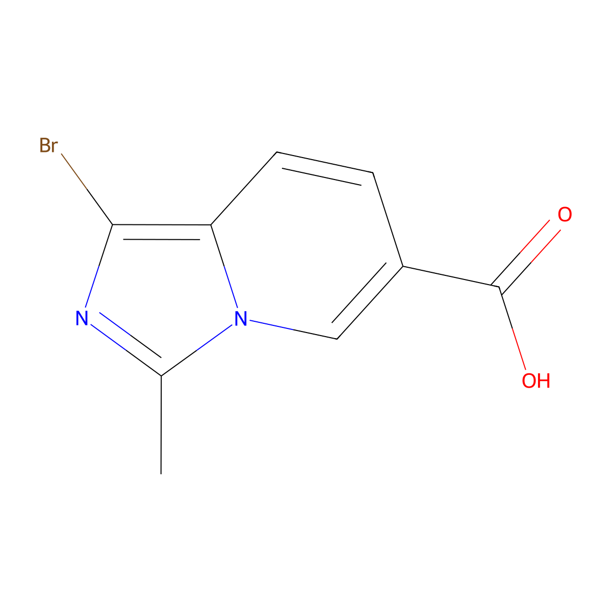 1-Bromo-3-methylimidazo(1,5-a)pyridine-6-carboxylic acid molecular structure, CAS 1781770-72-6