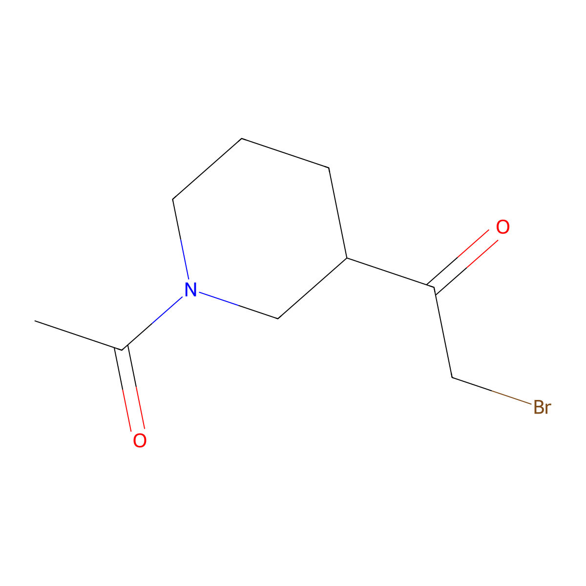 1-(1-Acetylpiperidin-3-yl)-2-bromoethan-1-one molecular structure, CAS 1781772-68-6