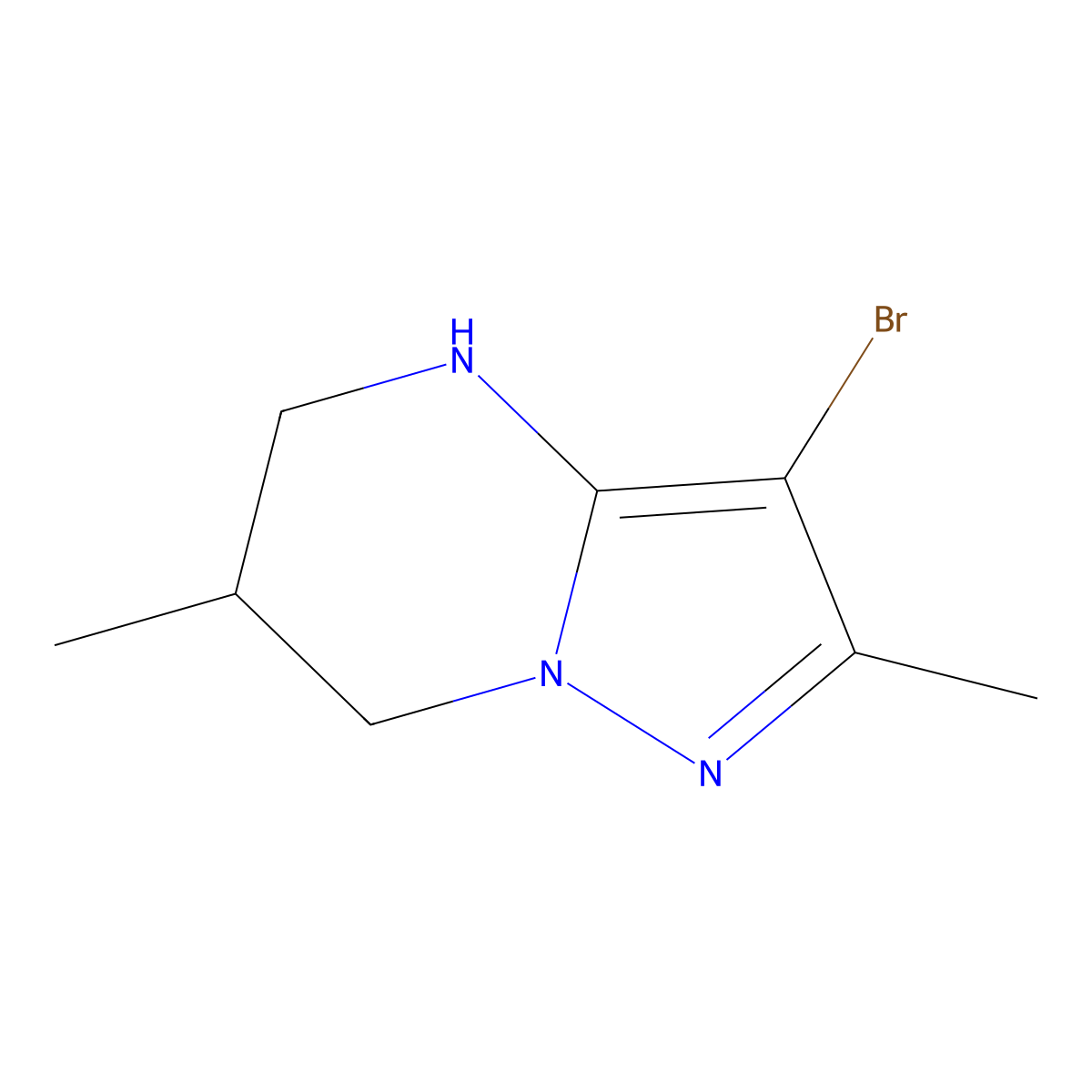 3-bromo-2,6-dimethyl-4H,5H,6H,7H-pyrazolo[1,5-a]pyrimidine molecular structure, CAS 1781773-41-8