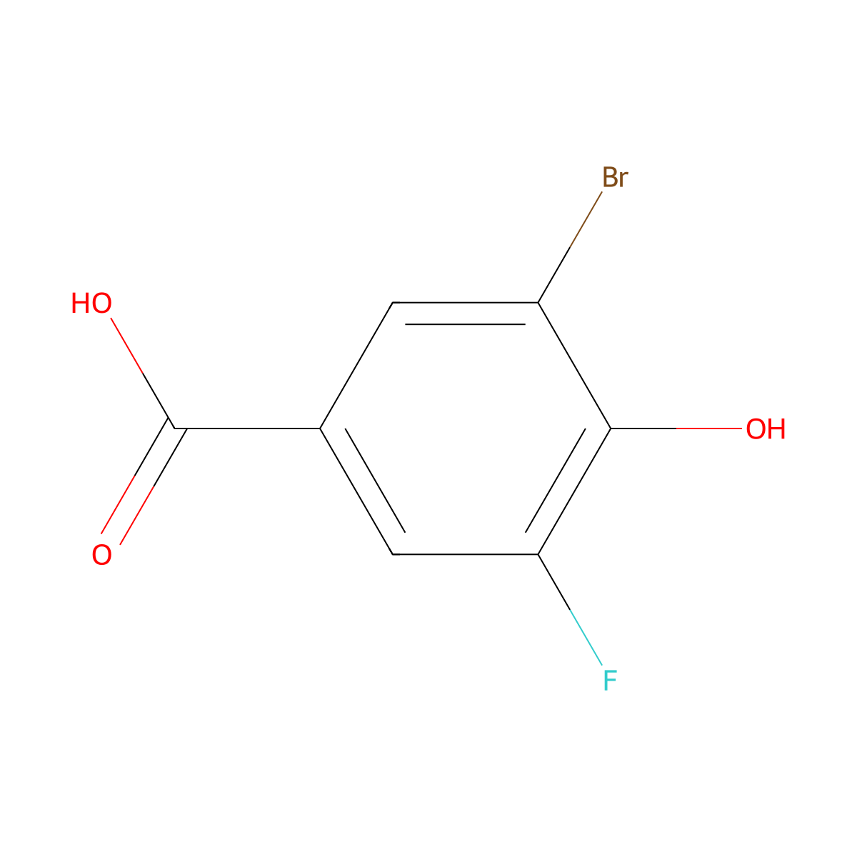 3-Bromo-5-fluoro-4-hydroxybenzoic acid molecular structure, CAS 1781774-76-2