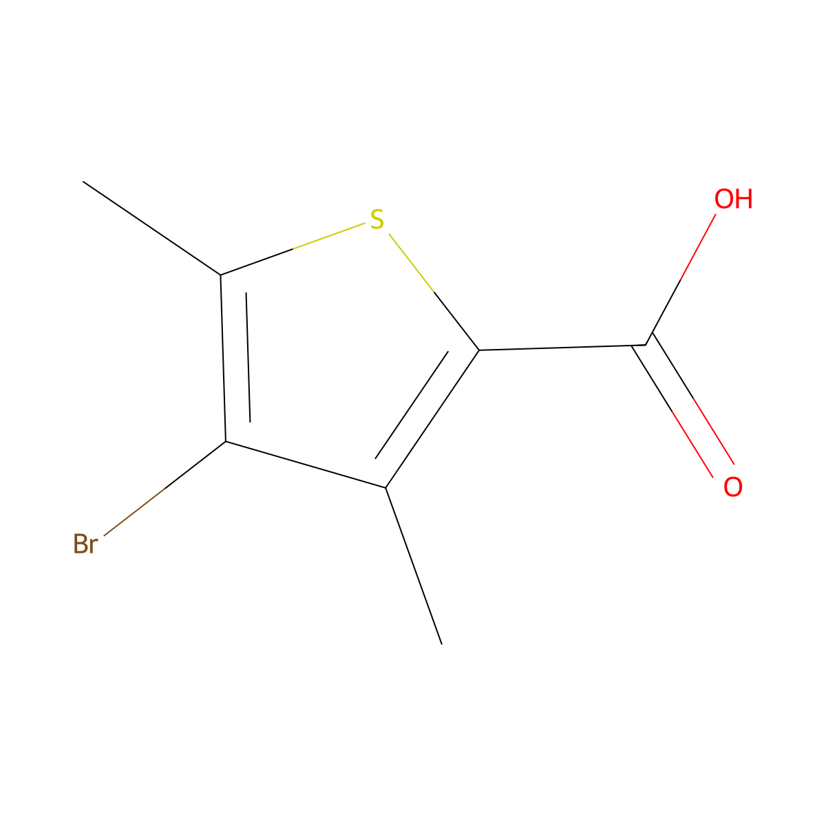 4-Bromo-3,5-dimethylthiophene-2-carboxylic acid molecular structure, CAS 1781775-29-8