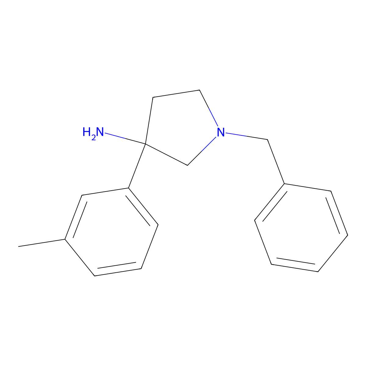 1-Benzyl-3-(m-tolyl)pyrrolidin-3-amine molecular structure, CAS 1781775-98-1