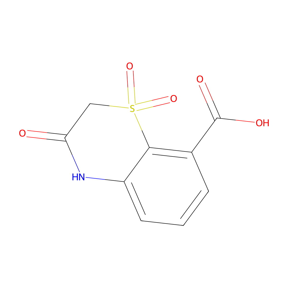 1,1,3-trioxo-3,4-dihydro-2H-1lambda6,4-benzothiazine-8-carboxylic acid molecular structure, CAS 1781778-17-3