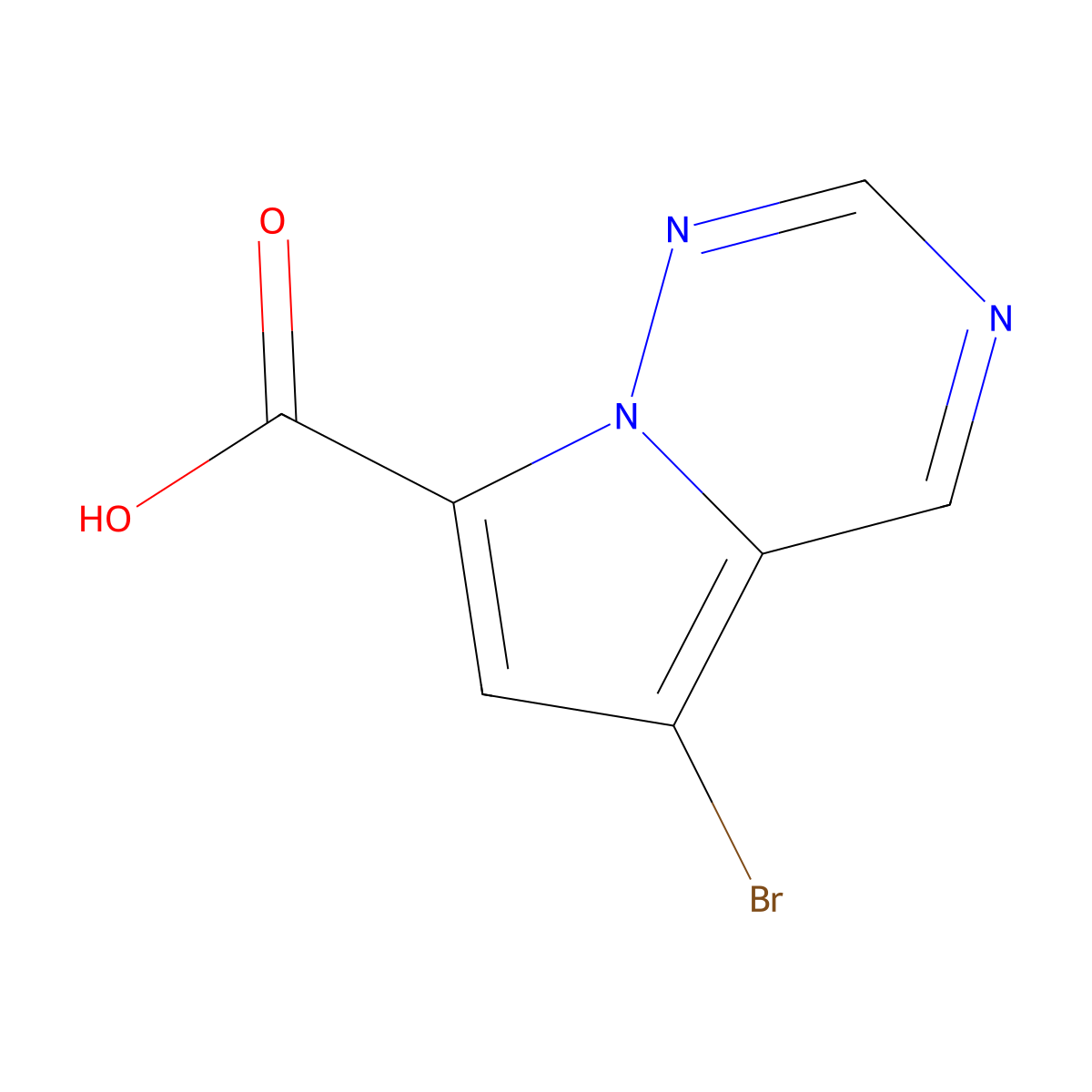 5-Bromopyrrolo[2,1-f][1,2,4]triazine-7-carboxylic acid molecular structure, CAS 1781778-48-0
