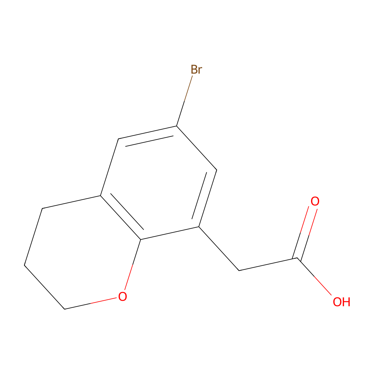 2-(6-bromo-3,4-dihydro-2H-1-benzopyran-8-yl)acetic acid molecular structure, CAS 1781781-97-2