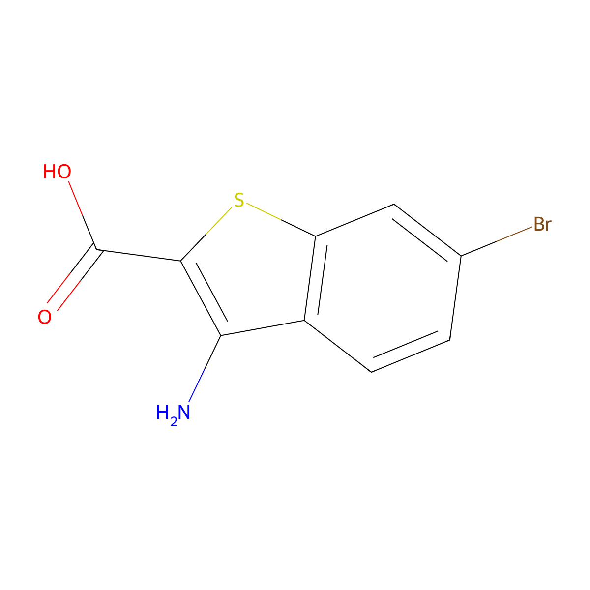 3-Amino-6-bromo-1-benzothiophene-2-carboxylic acid molecular structure, CAS 1781783-46-7