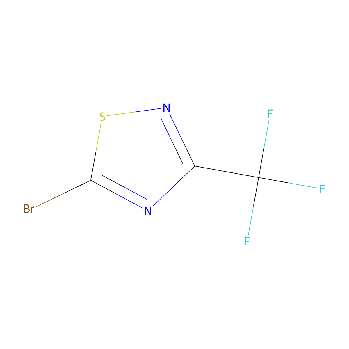5-Bromo-3-(trifluoromethyl)-1,2,4-thiadiazole molecular structure, CAS 1781783-65-0