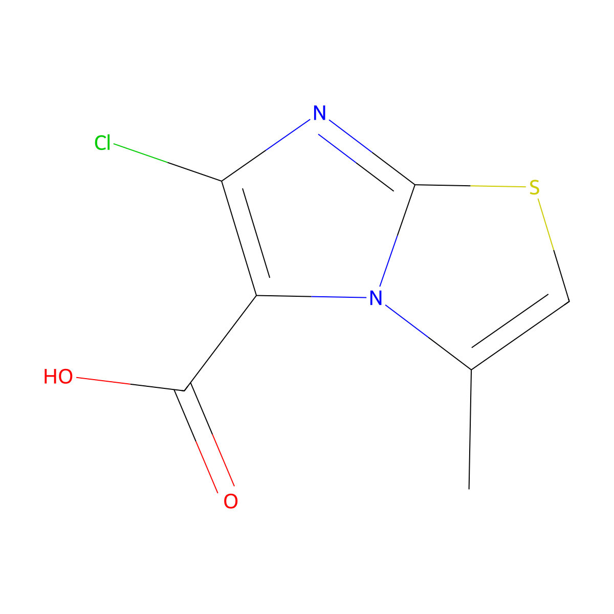 6-Chloro-3-methylimidazo[2,1-b][1,3]thiazole-5-carboxylic acid molecular structure, CAS 1781784-95-9
