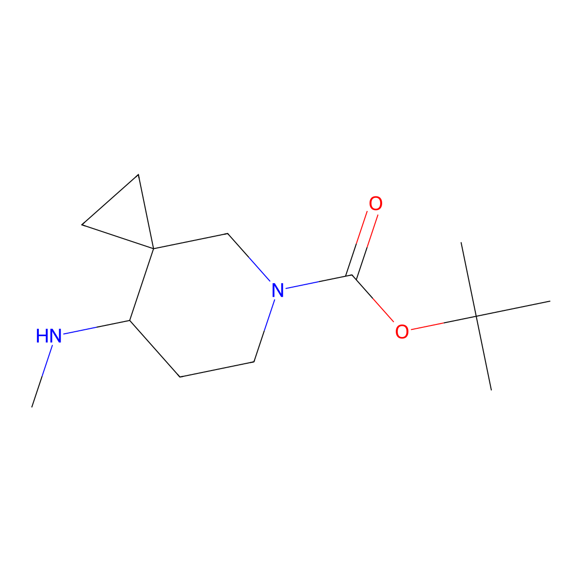 Tert-butyl 8-(methylamino)-5-azaspiro[2.5]octane-5-carboxylate molecular structure, CAS 1781786-26-2