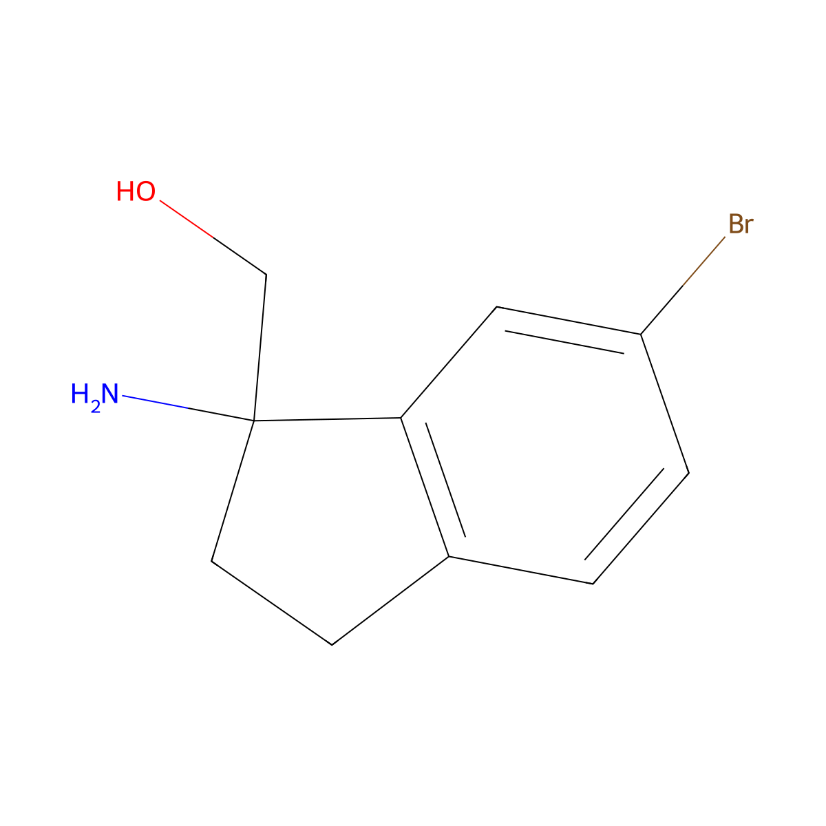 (1-amino-6-bromo-2,3-dihydro-1H-inden-1-yl)methanol molecular structure, CAS 1781787-37-8