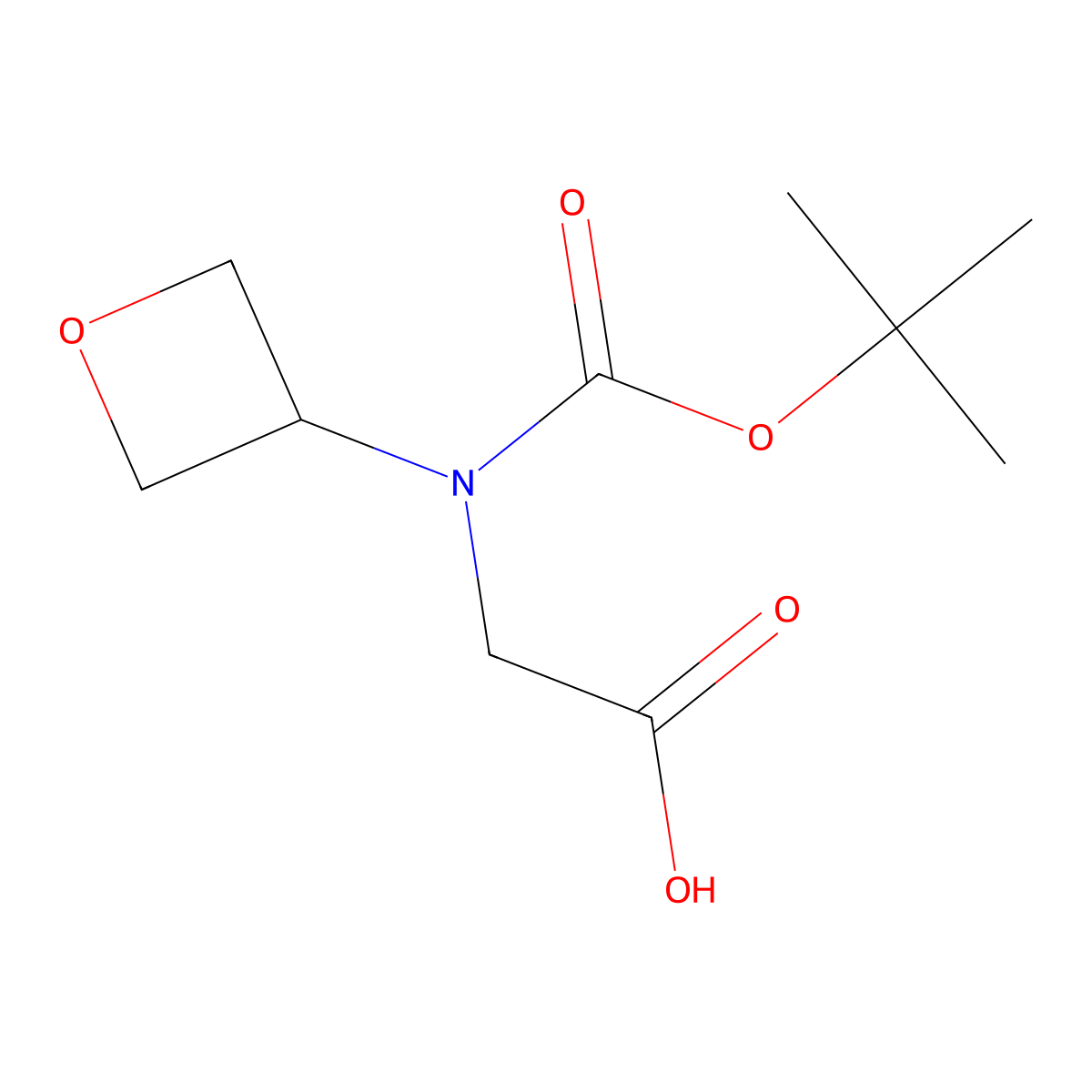 N-(tert-butoxycarbonyl)-N-(oxetan-3-yl)glycine molecular structure, CAS 1781787-73-2