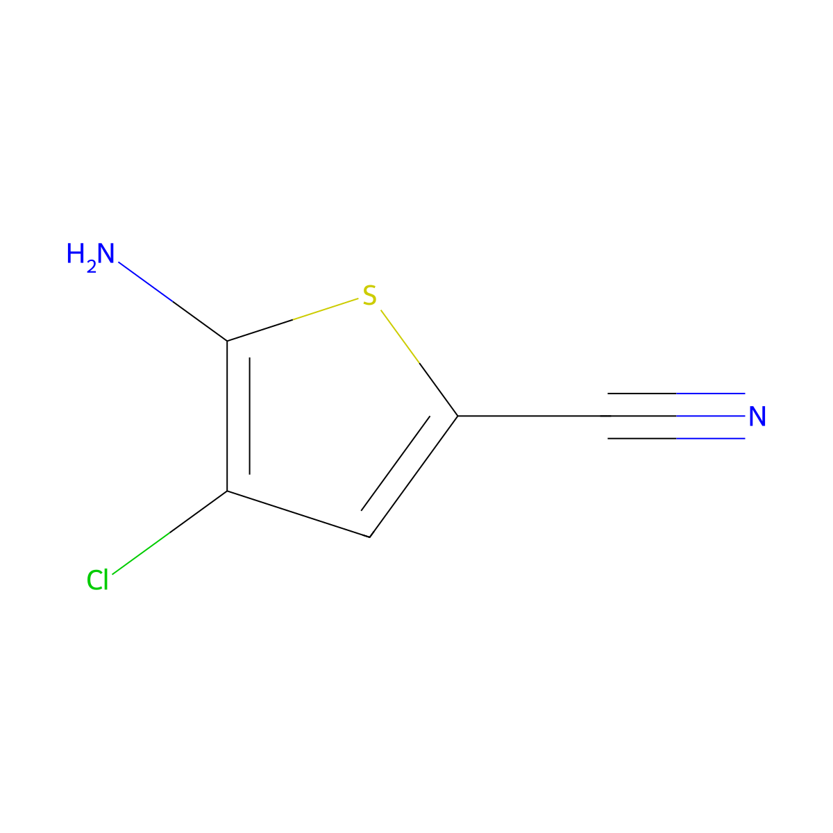 5-Amino-4-chlorothiophene-2-carbonitrile molecular structure, CAS 1781791-06-7