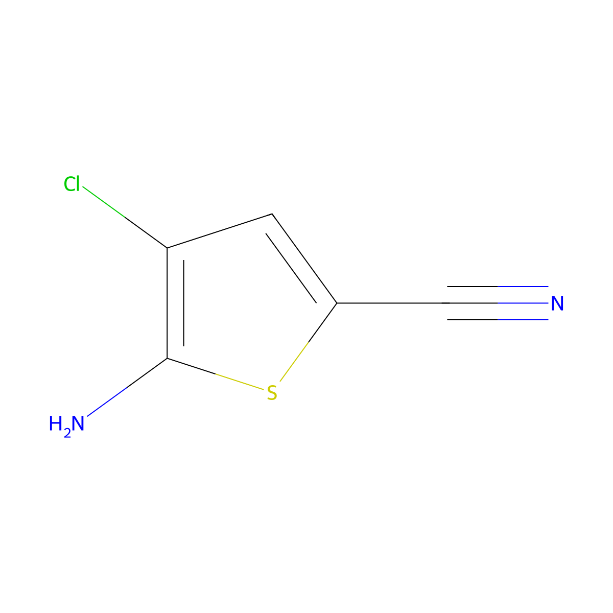 5-Amino-4-chlorothiophene-2-carbonitrile molecular structure, CAS 1781791-06-7