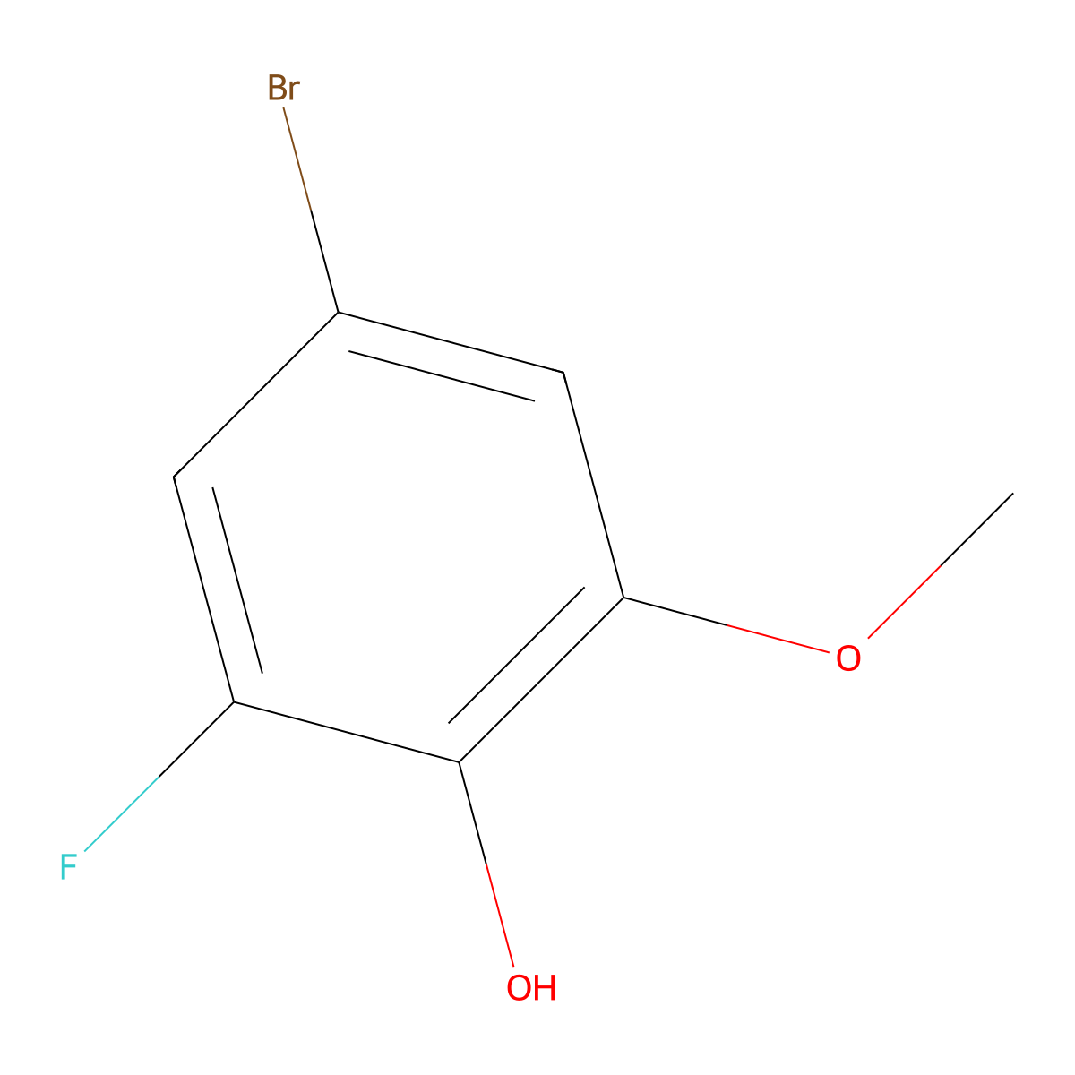 4-Bromo-2-fluoro-6-methoxyphenol molecular structure, CAS 1781791-23-8