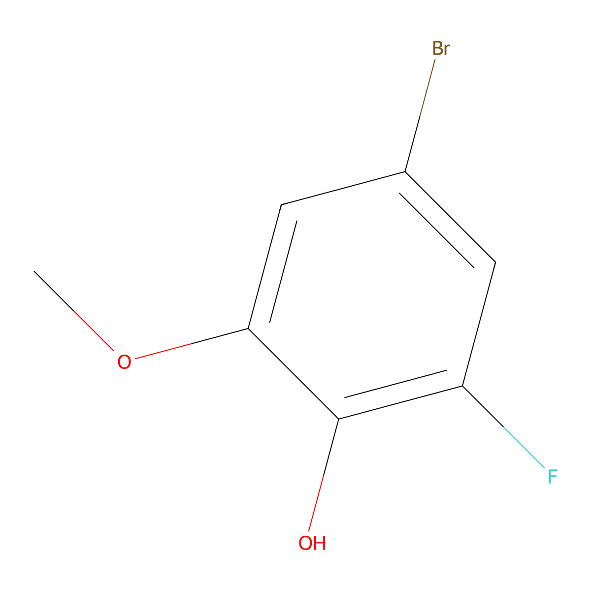 4-Bromo-2-fluoro-6-methoxyphenol molecular structure, CAS 1781791-23-8