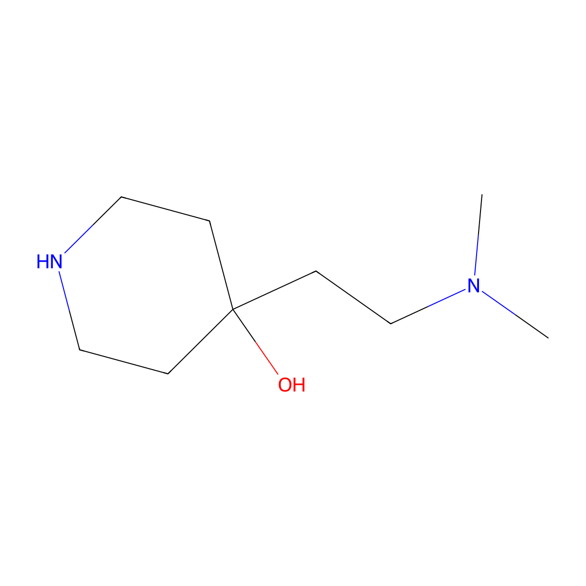 4-[2-(Dimethylamino)ethyl]piperidin-4-ol molecular structure, CAS 1781791-65-8