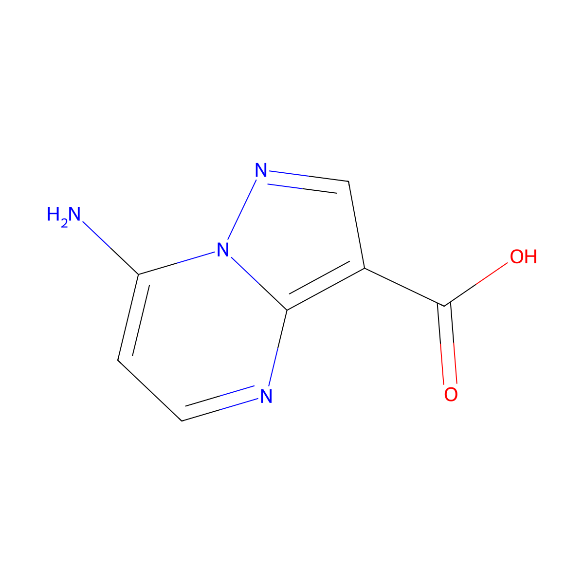 7-Aminopyrazolo[1,5-a]pyrimidine-3-carboxylic acid molecular structure, CAS 1781791-76-1