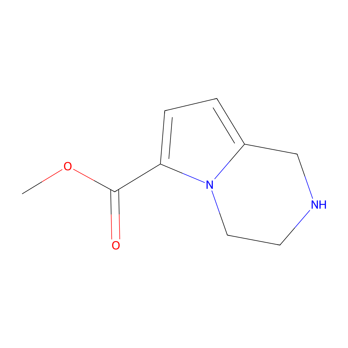 methyl 1H,2H,3H,4H-pyrrolo[1,2-a]pyrazine-6-carboxylate molecular structure, CAS 1781791-88-5