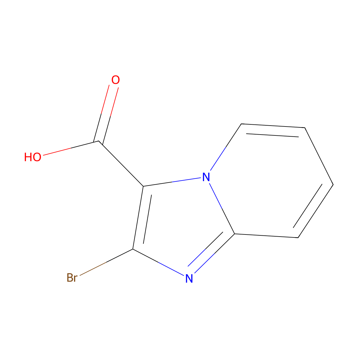 2-Bromoimidazo[1,2-a]pyridine-3-carboxylic acid molecular structure, CAS 1781798-89-7