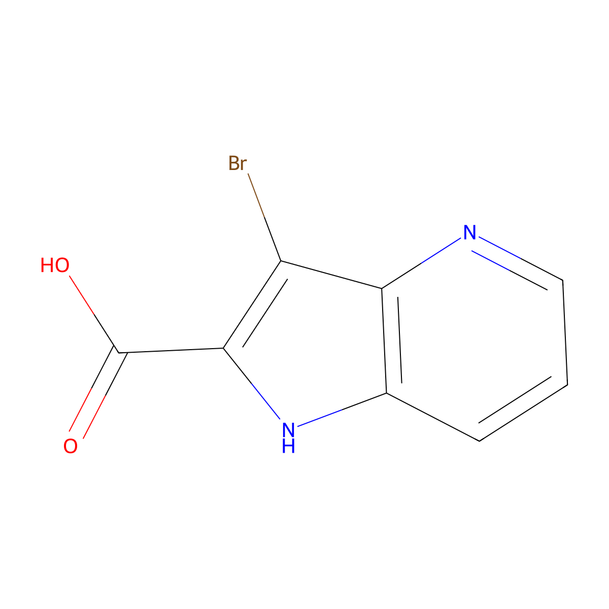 3-bromo-1H-pyrrolo[3,2-b]pyridine-2-carboxylic acid molecular structure, CAS 1781798-92-2