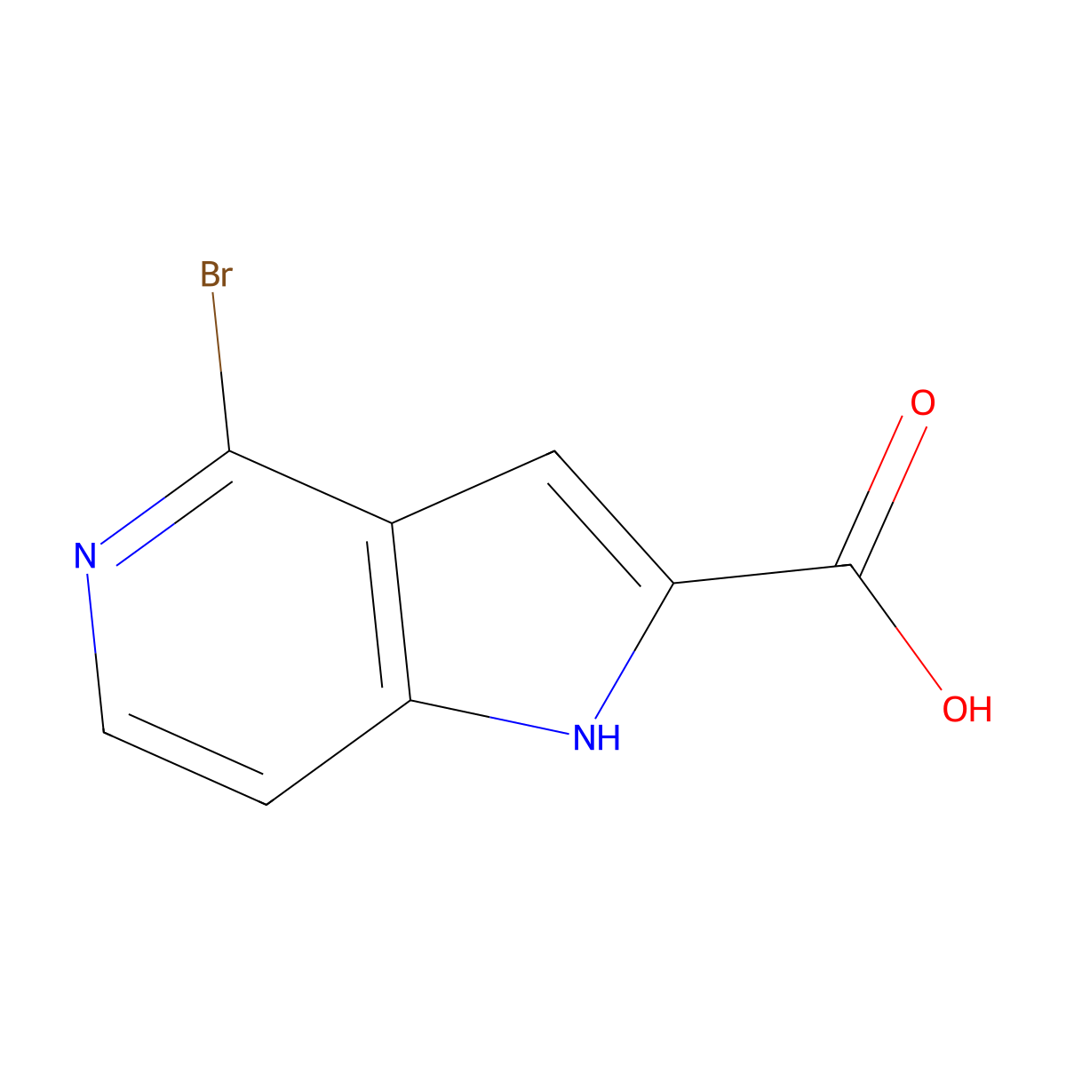 4-bromo-1H-pyrrolo(3,2-c)pyridine-2-carboxylic acid molecular structure, CAS 1781798-98-8