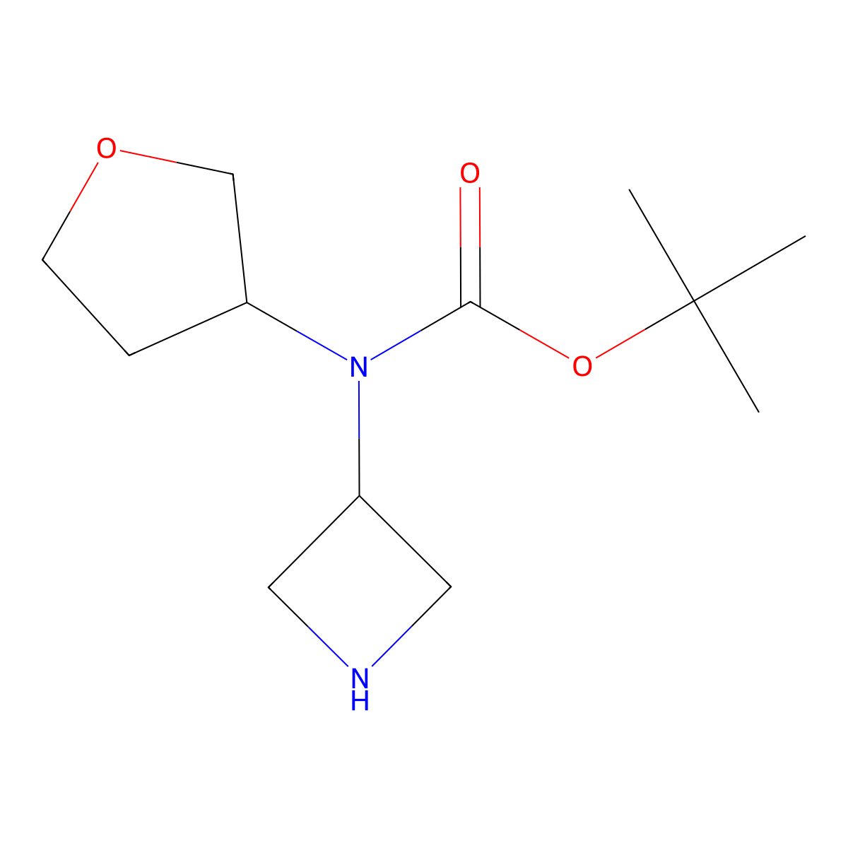 tert-butyl N-(azetidin-3-yl)-N-(oxolan-3-yl)carbamate molecular structure, CAS 1781799-19-6