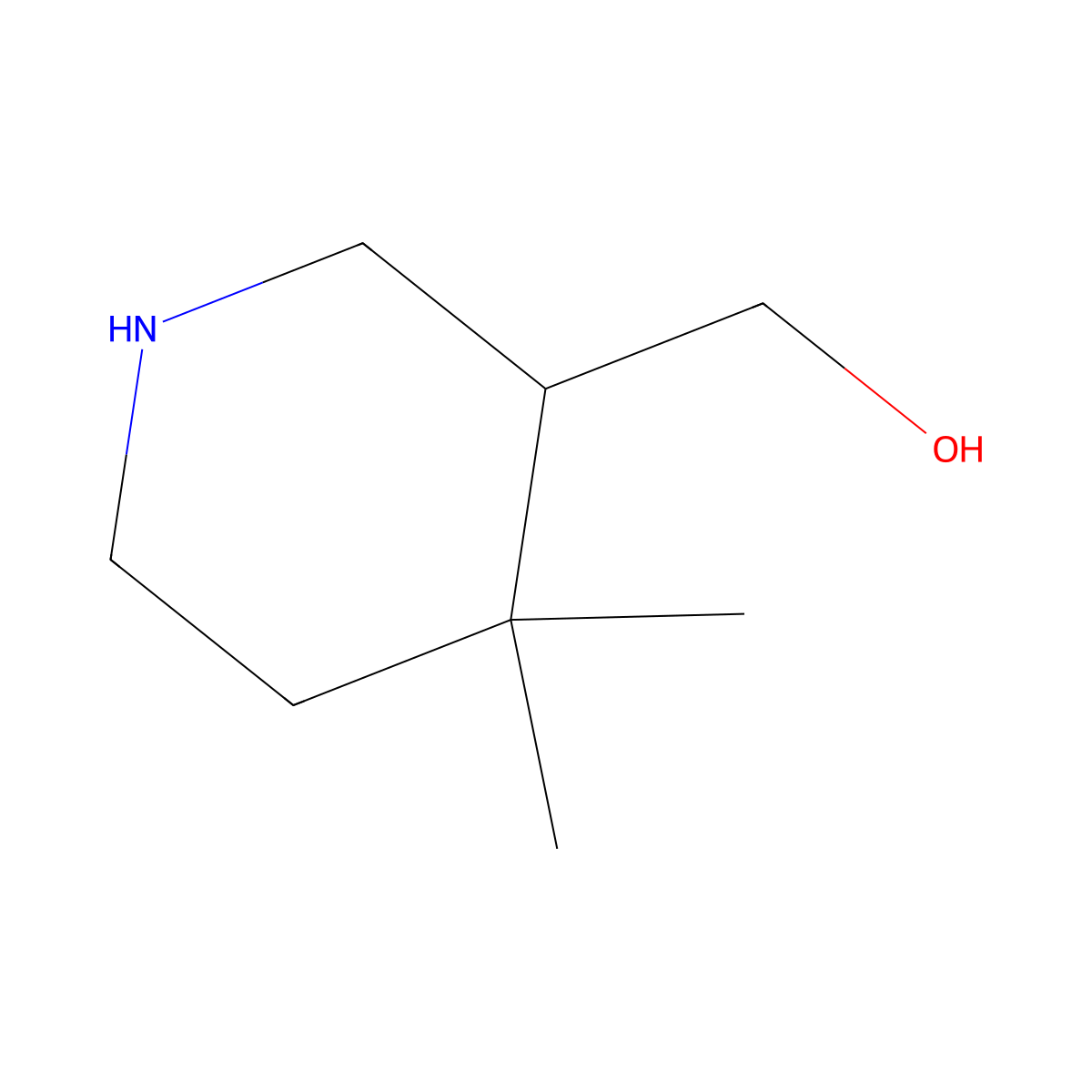 (4,4-Dimethylpiperidin-3-yl)methanol molecular structure, CAS 1781802-07-0