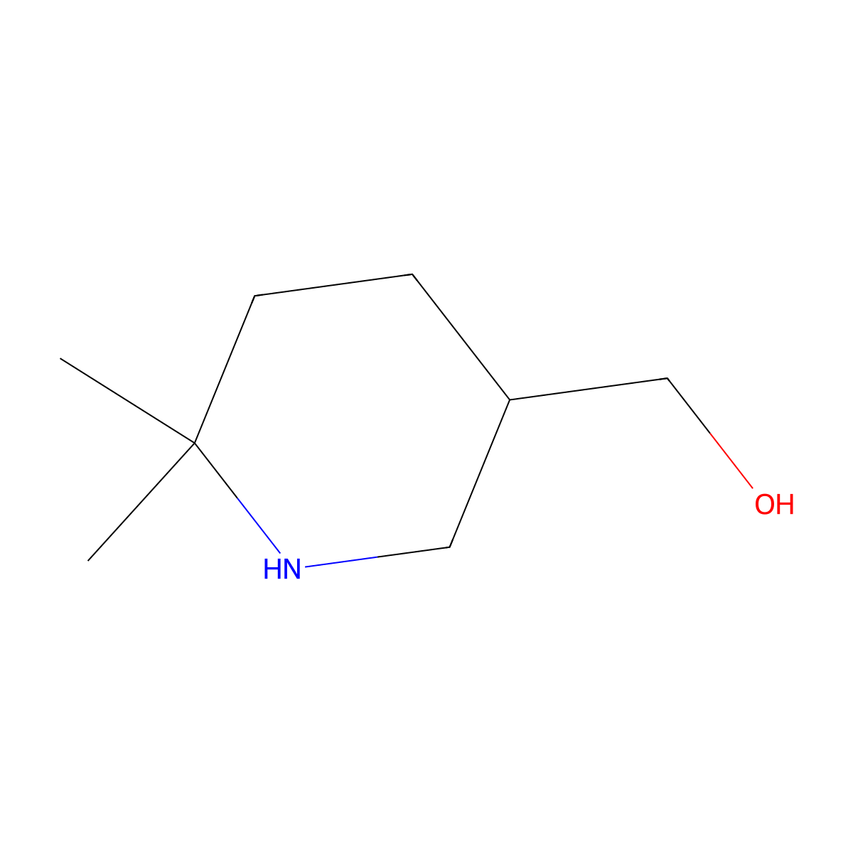 (6,6-Dimethylpiperidin-3-yl)methanol molecular structure, CAS 1781802-20-7