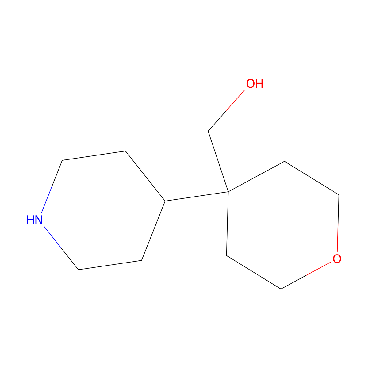 [4-(Piperidin-4-yl)oxan-4-yl]methanol molecular structure, CAS 1781802-72-9