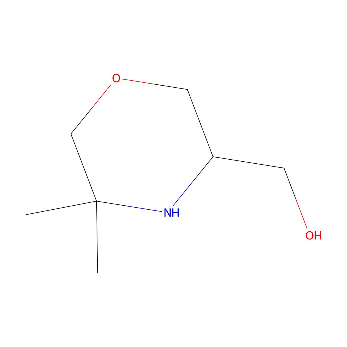 (5,5-Dimethylmorpholin-3-yl)methanol molecular structure, CAS 1781802-82-1