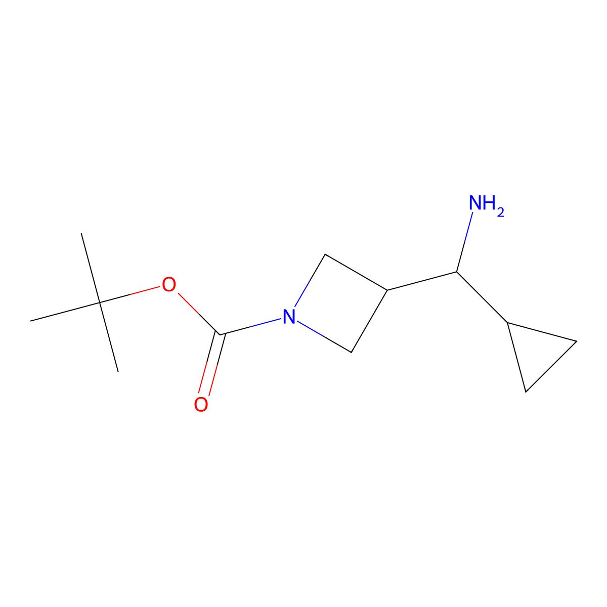 Tert-butyl 3-[amino(cyclopropyl)methyl]azetidine-1-carboxylate molecular structure, CAS 1781803-78-8