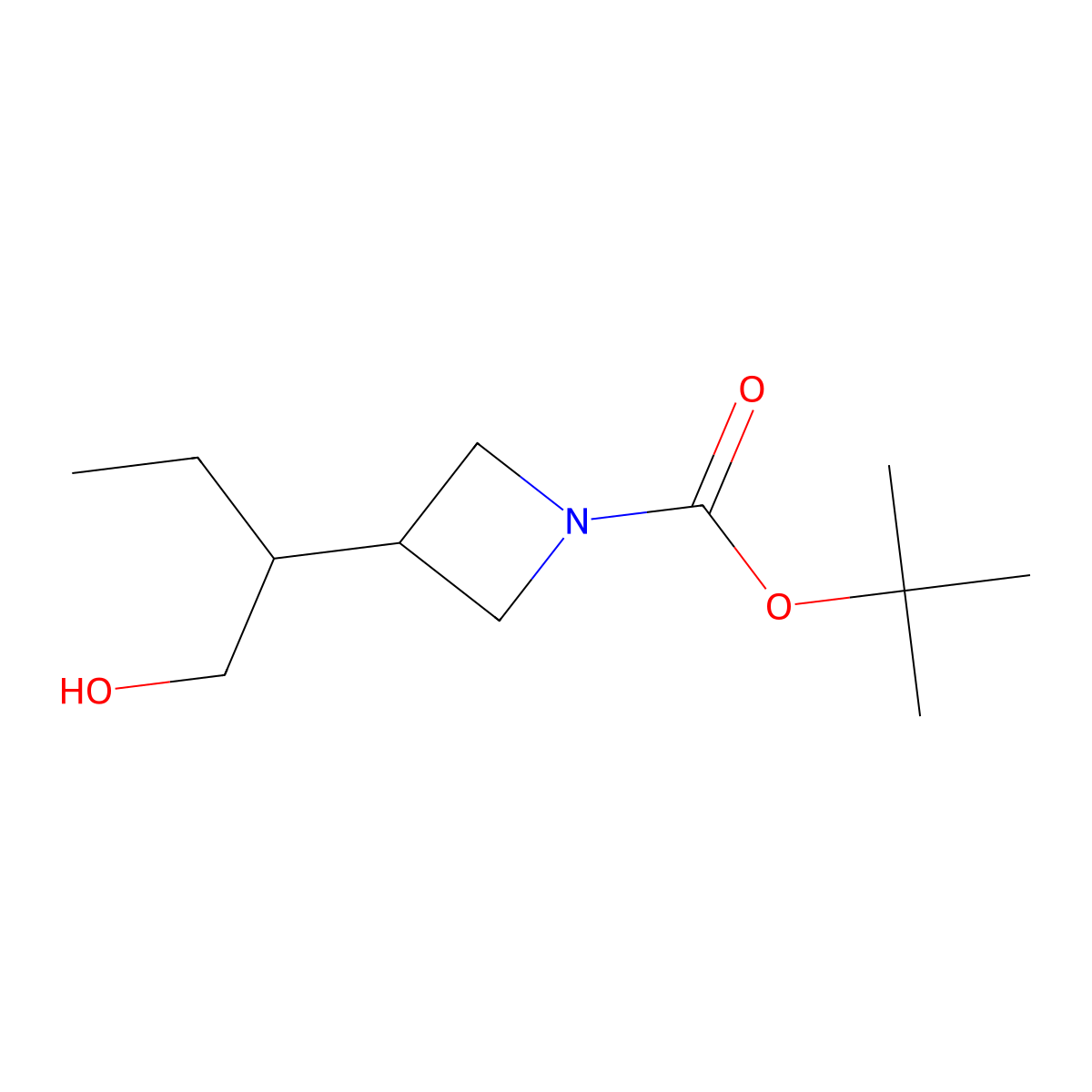 Tert-butyl 3-(1-hydroxybutan-2-yl)azetidine-1-carboxylate molecular structure, CAS 1781803-86-8