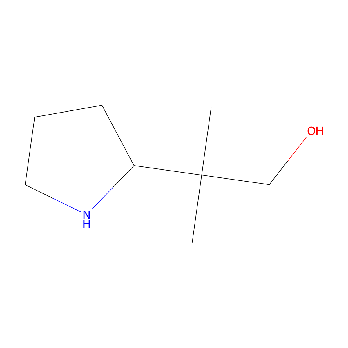2-Methyl-2-(pyrrolidin-2-yl)propan-1-ol molecular structure, CAS 1781804-57-6