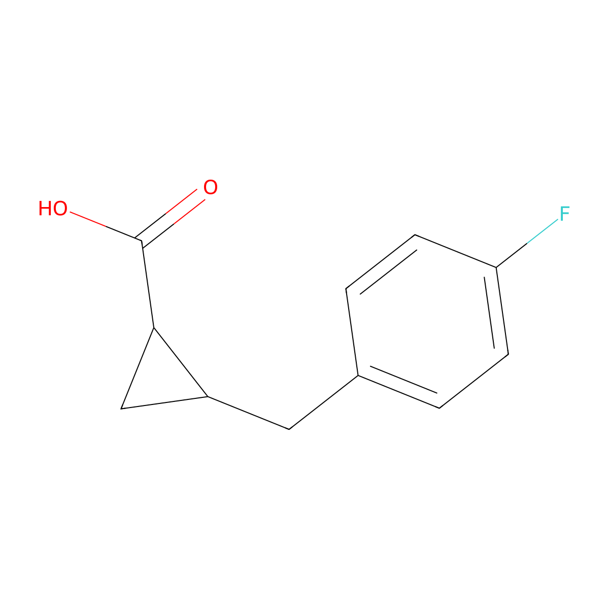 2-(4-Fluorobenzyl)cyclopropanecarboxylic acid molecular structure, CAS 1781804-75-8