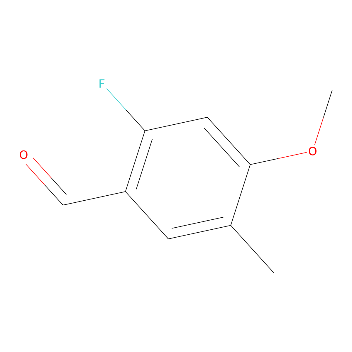 2-Fluoro-4-methoxy-5-methylbenzaldehyde molecular structure, CAS 1781804-90-7