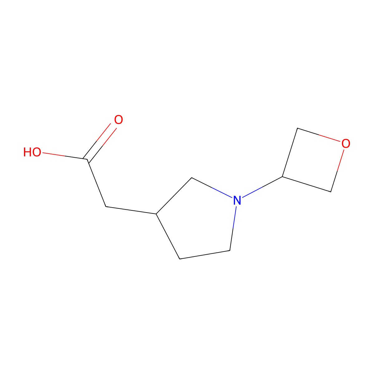2-(1-(Oxetan-3-yl)pyrrolidin-3-yl)acetic acid molecular structure, CAS 1781809-49-1