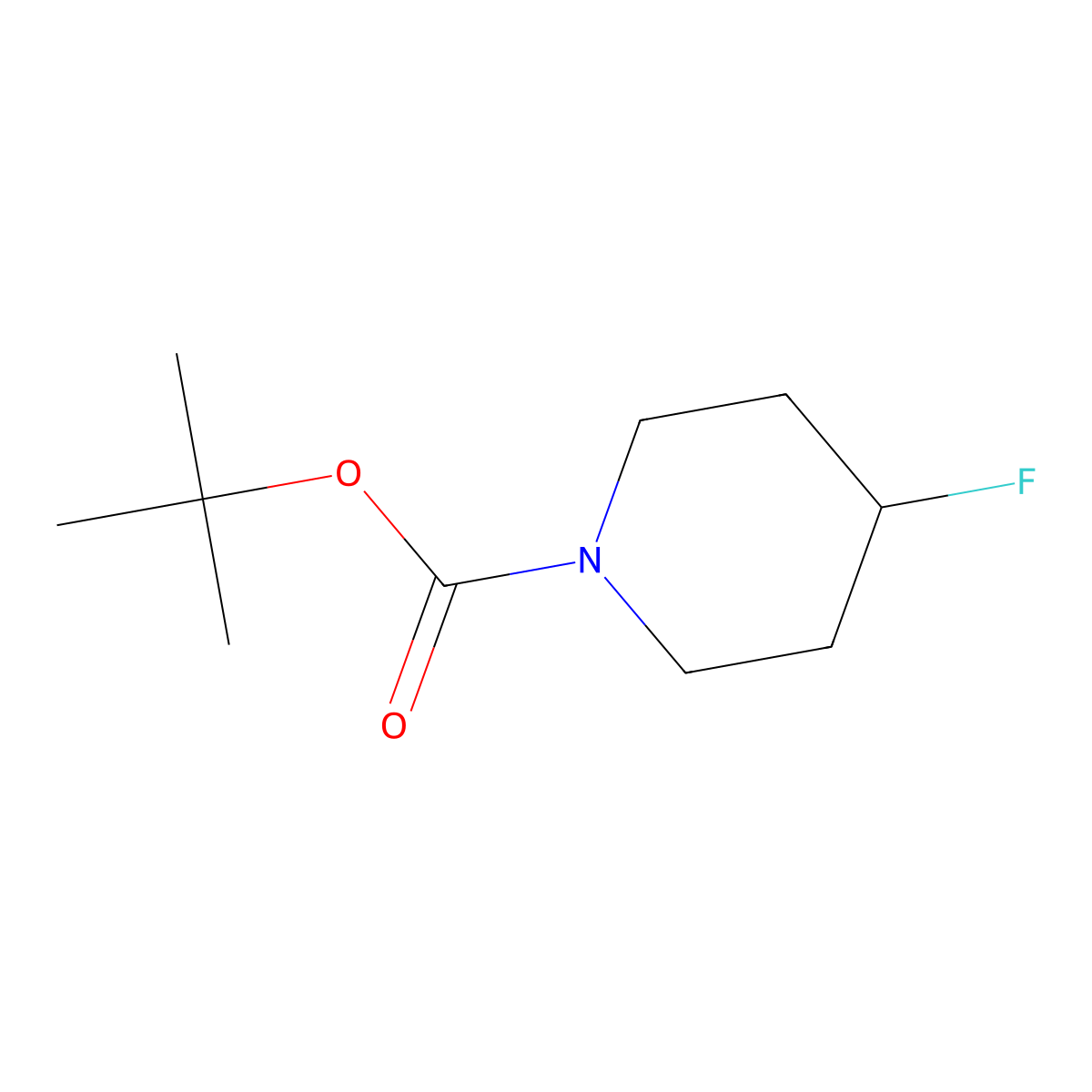Tert-butyl 4-fluoropiperidine-1-carboxylate molecular structure, CAS 178181-55-0