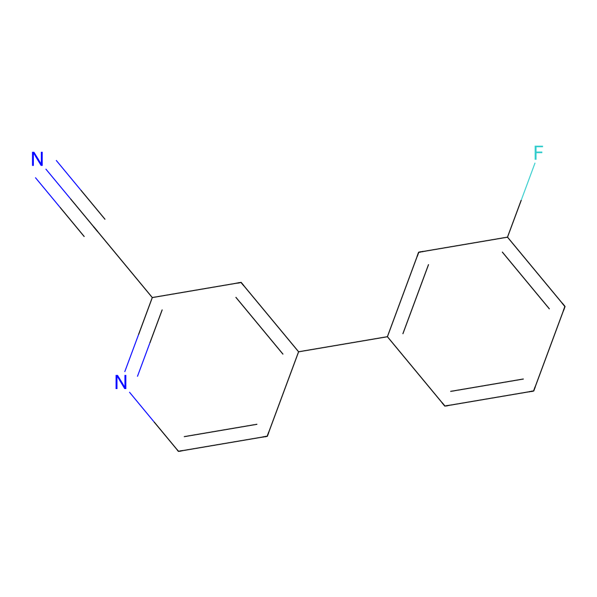 4-(3-Fluorophenyl)picolinonitrile molecular structure, CAS 1781811-18-4