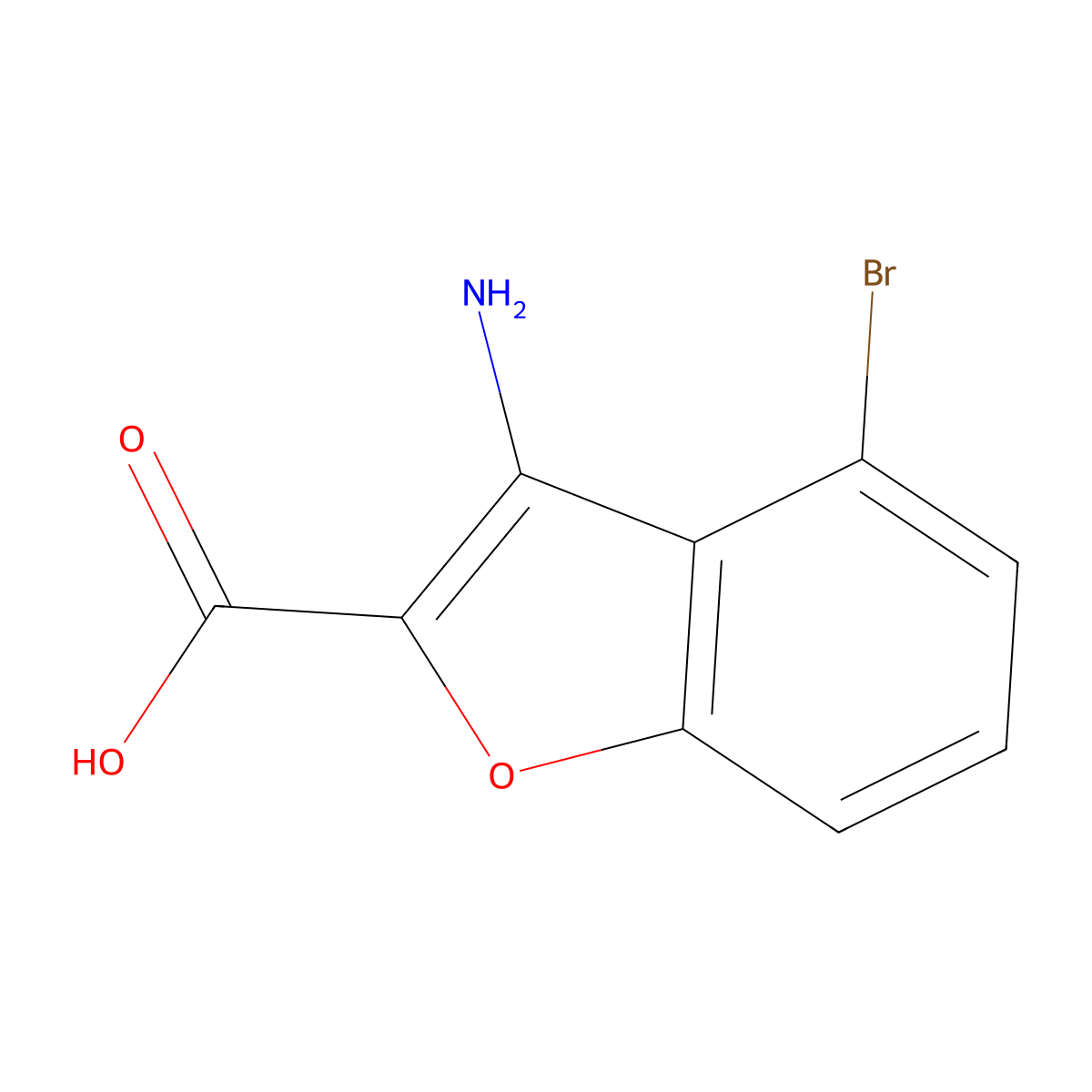 3-Amino-4-bromobenzofuran-2-carboxylic acid molecular structure, CAS 1781820-33-4