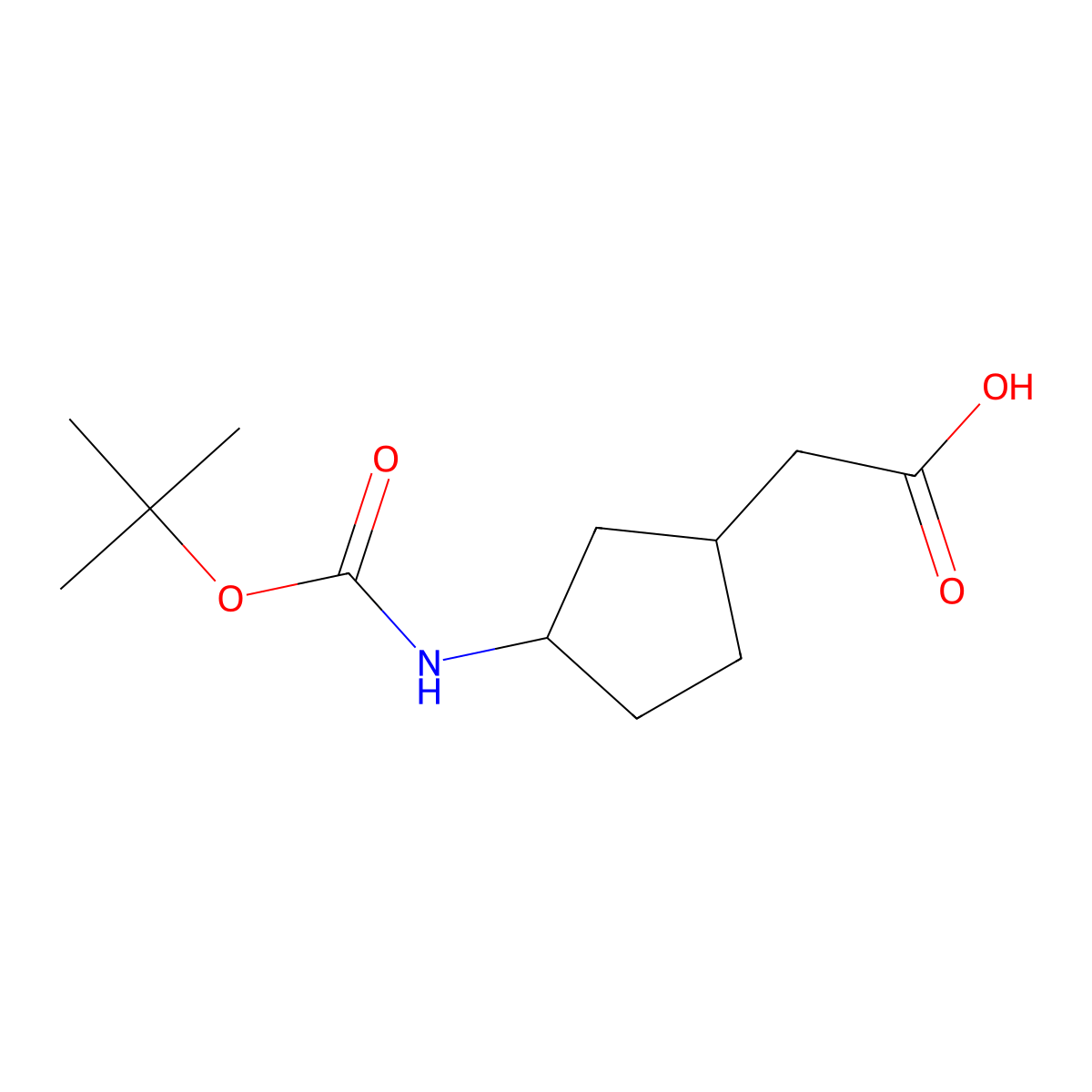 2-(3-{[(Tert-butoxy)carbonyl]amino}cyclopentyl)acetic acid molecular structure, CAS 1781824-30-3