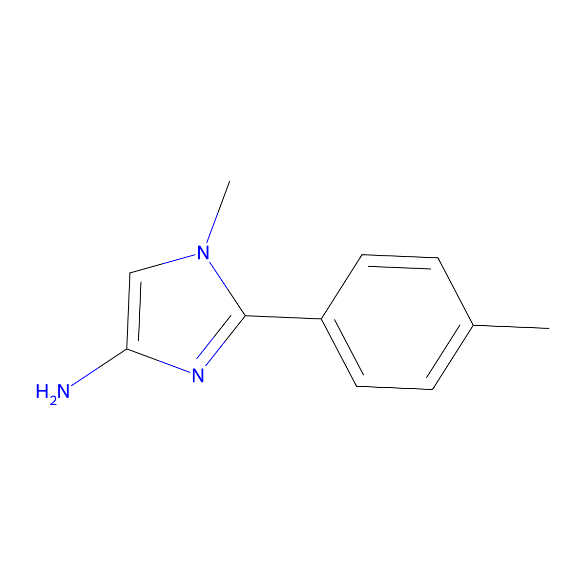 1-methyl-2-(p-tolyl)-1H-imidazol-4-amine molecular structure, CAS 1781825-78-2