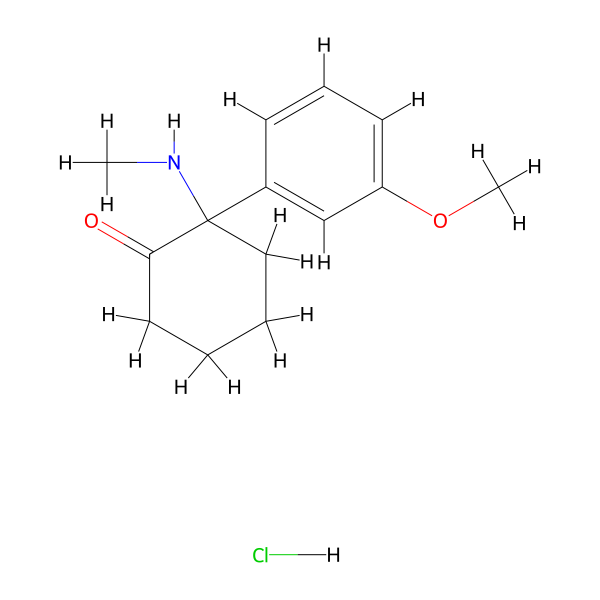 Methoxmetamine (hydrochloride) molecular structure, CAS 1781829-56-8
